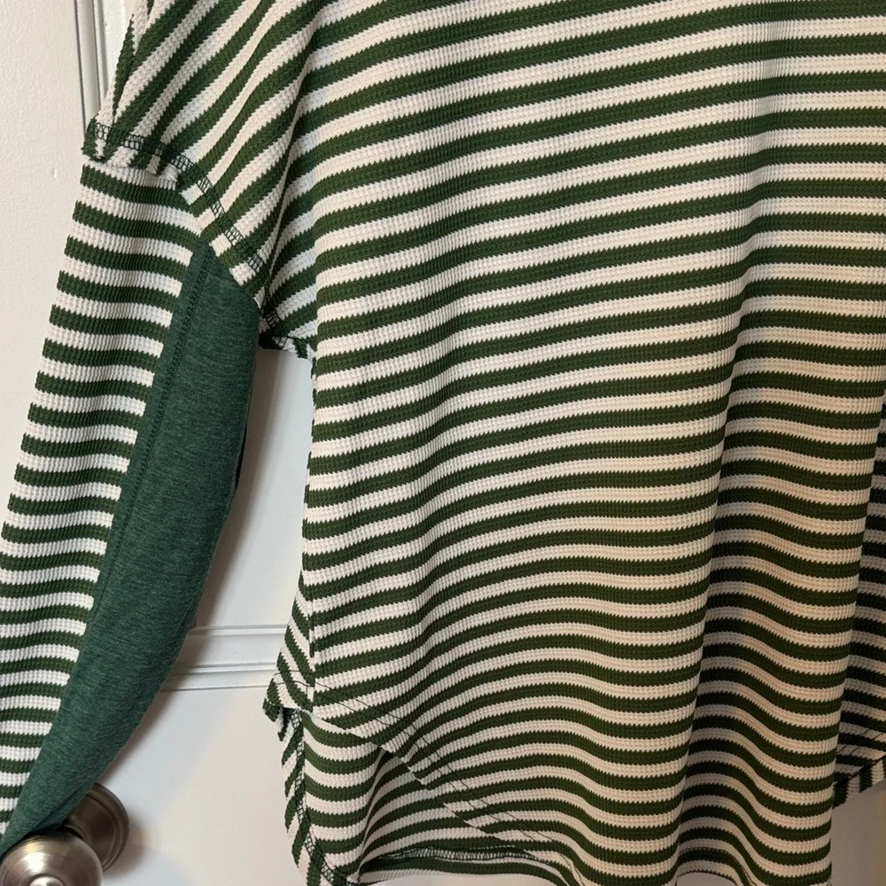 Striped Green and White Long Sleeve Tee by Mod Boutique